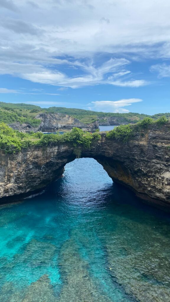 Stone arch over water